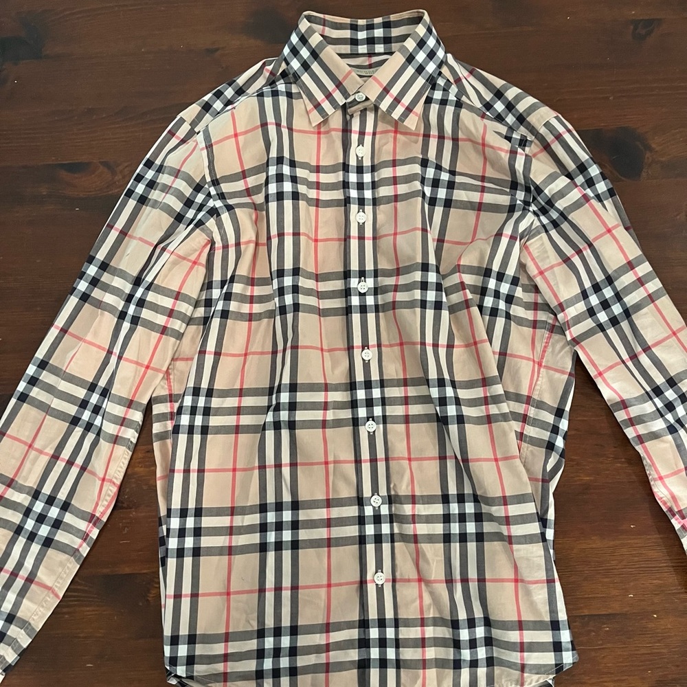 Burberry long sleeve button up shirt.